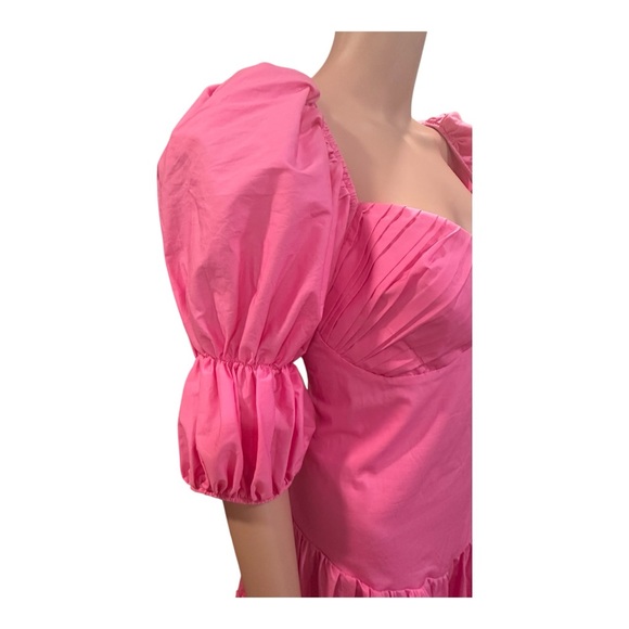 Peixoto Vibrant Pink Puff Sleeve Mini Dress - Picture 5 of 6